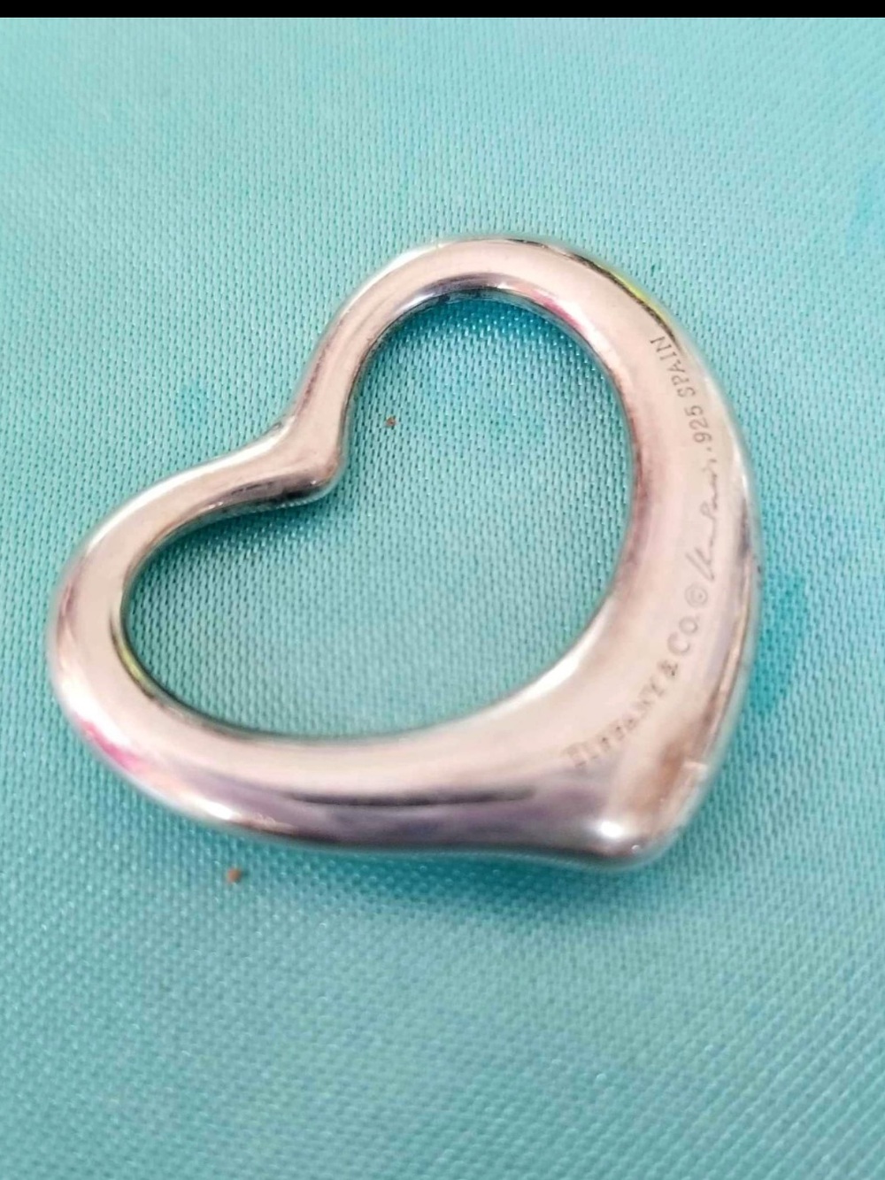 XL Authentic Tiffany Heart Necklace Pendant open heart Tiffany & Co. free chain - Picture 1 of 2